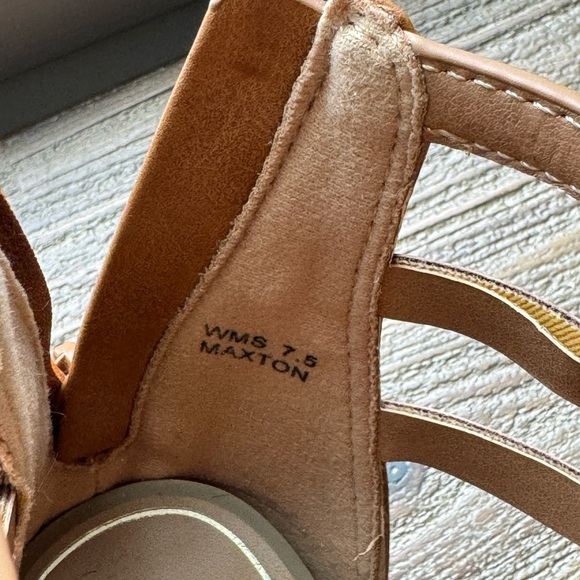 Tan Studded Gladiator Sandals - Picture 5 of 13